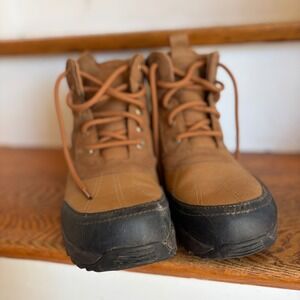 UGG Emmett Duck Boot Mens 9 Chestnut Black Waterproof Winter Snow EUC
